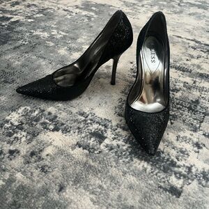 Guess Black Glitter Heels